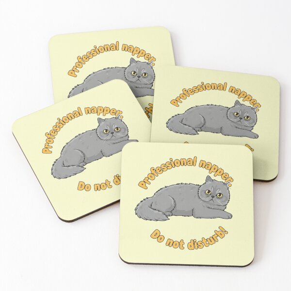 Item preview, Martin the Cat - Professional Napper Do Not Disturb Funny Quote - Grey Cat. designed and sold by naughty-raccoon.