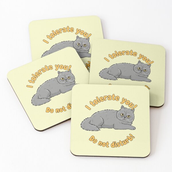 Item preview, Martin the Cat - I Tolerate You Do Not Disturb Funny Sarcastic Quote - Grey Cat designed and sold by naughty-raccoon.