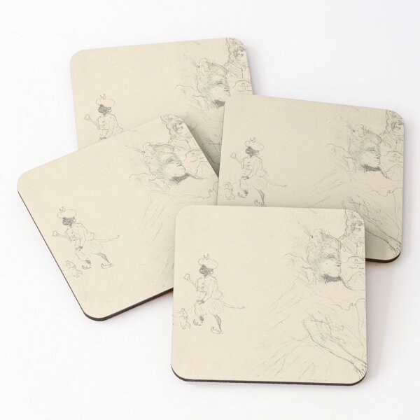 Item preview, Book Cover Study with Figures by Henri de Toulouse-Lautrec Minimalist Belle Epoque Sketch Print designed and sold by artofuniverse.