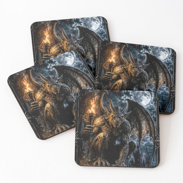 Item preview, Gargoyle of the Burning Watchtower – Dark Fantasy Gothic Demon Card Art designed and sold by thor81pl.