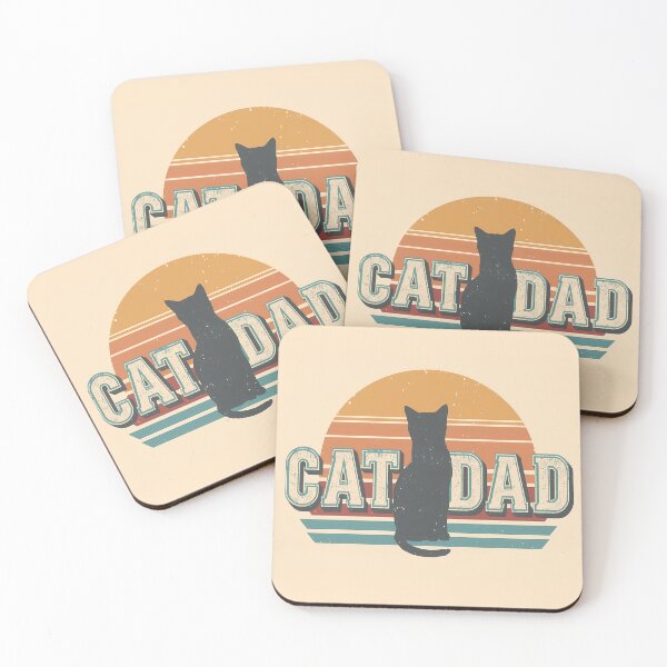 Item preview, Retro Cat Dad Vintage Sunset Shirt – Cute Black Cat Lover Father's Day Design designed and sold by Lu7u.