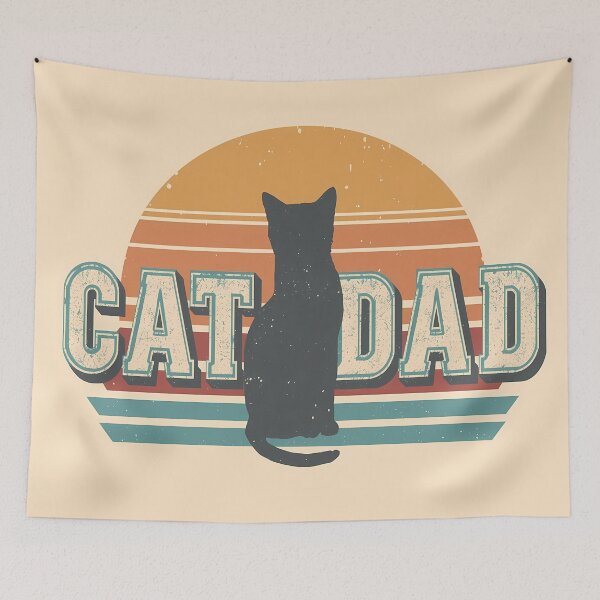 Item preview, Retro Cat Dad Vintage Sunset Shirt – Cute Black Cat Lover Father's Day Design designed and sold by Lu7u.