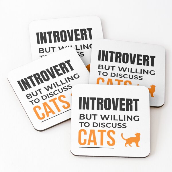 Item preview, Introvert But Willing To Discuss Cats Funny Cat Lover Minimalist Design designed and sold by Uvclick.