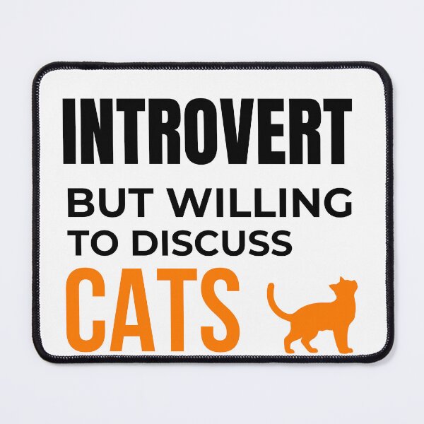 Item preview, Introvert But Willing To Discuss Cats Funny Cat Lover Minimalist Design designed and sold by Uvclick.