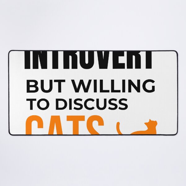 Item preview, Introvert But Willing To Discuss Cats Funny Cat Lover Minimalist Design designed and sold by Uvclick.