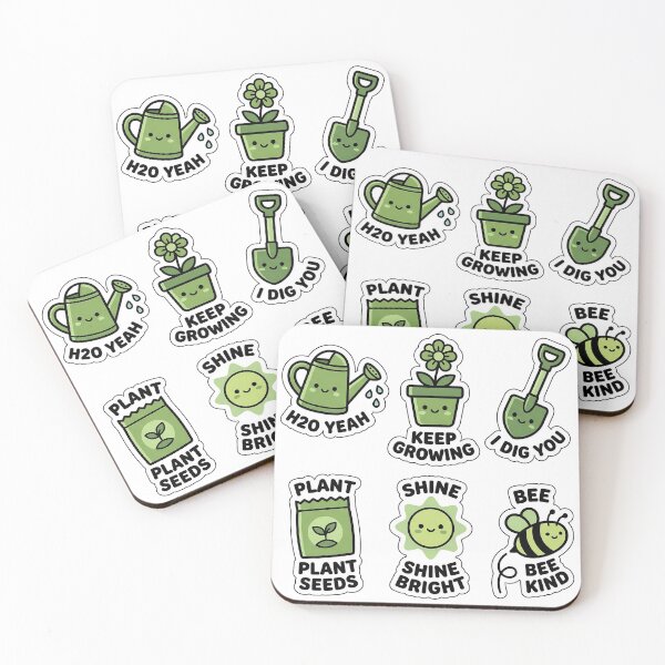 Item preview, Kawaii Gardening Sticker Set - Cute Plant Parent & Green Puns designed and sold by SimpleP.