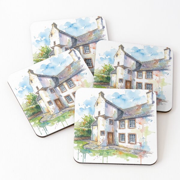Item preview, Watercolour illustration of Abertarff House, Inverness, Scotland designed and sold by davidelder.