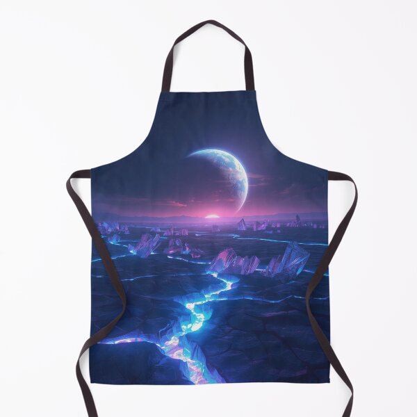 Item preview, Alien Desert Landscape with Glowing Crystals and Planetary Horizon designed and sold by Luminous Wilds.