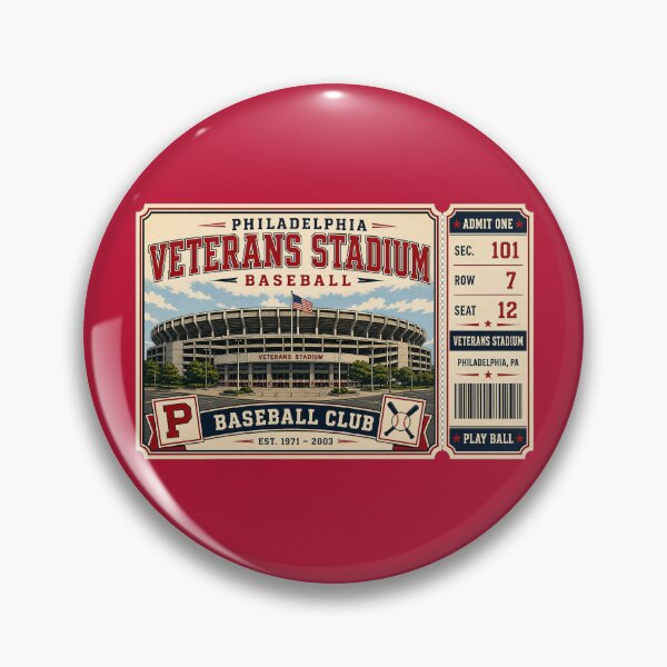 Item preview, Philadelphia Veterans Stadium Vintage Ticket Poster Retro Baseball Stadium Art Print The Vet Philly Baseball Club designed and sold by GhostDawgs.