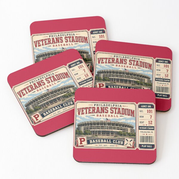 Item preview, Philadelphia Veterans Stadium Vintage Ticket Poster Retro Baseball Stadium Art Print The Vet Philly Baseball Club designed and sold by GhostDawgs.
