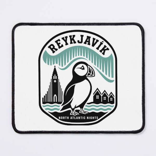 Item preview, Reykjavik Puffin North Atlantic Nights Vintage Iceland Badge designed and sold by Lyfeinsights.