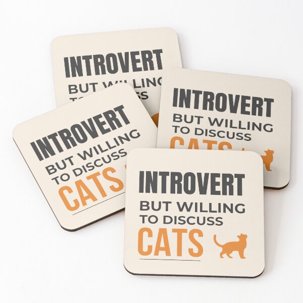 Item preview, Introvert Cat Aesthetic Minimal Quote Cat Lover Soft Beige Design designed and sold by Uvclick.