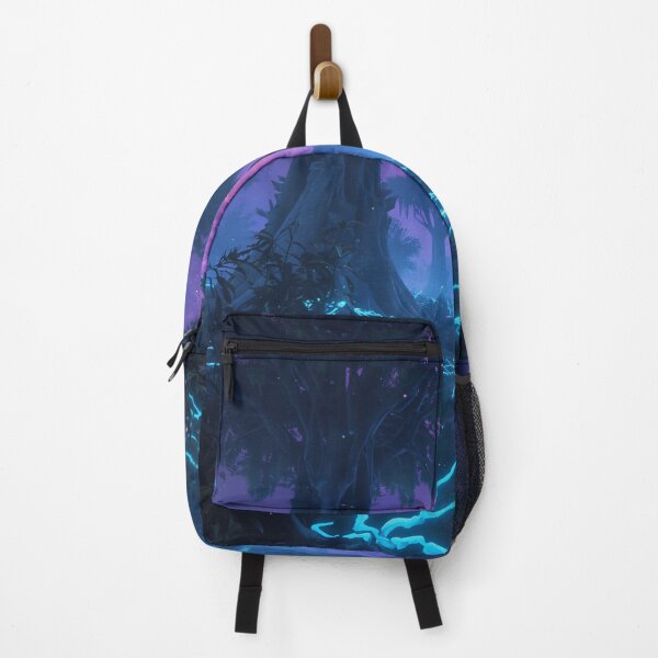 Item preview, Bioluminescent Alien Forest with Glowing Trees and Nebula Sky designed and sold by Luminous Wilds.