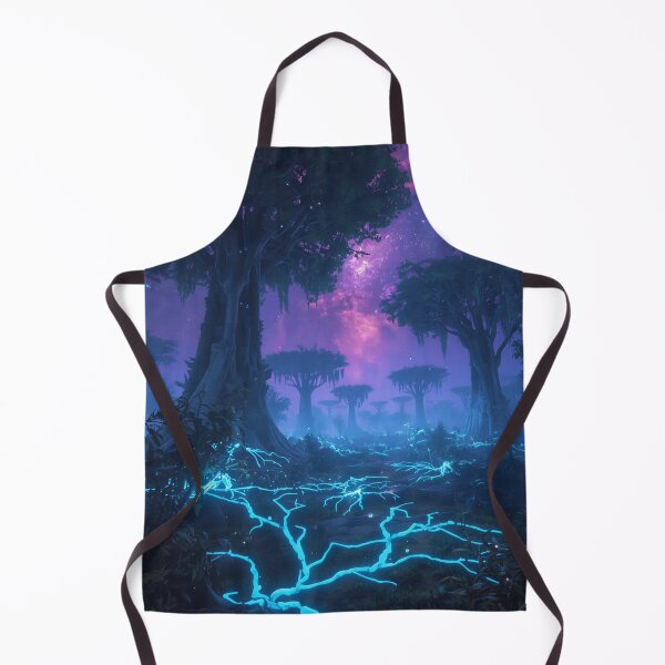 Item preview, Bioluminescent Alien Forest with Glowing Trees and Nebula Sky designed and sold by Luminous Wilds.