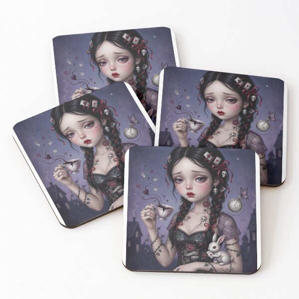 Item preview, Velvet Tea of Broken Dreams. Gothic Surreal Girl Wall Art Print – Dark Fairytale Portrait designed and sold by Piagor.