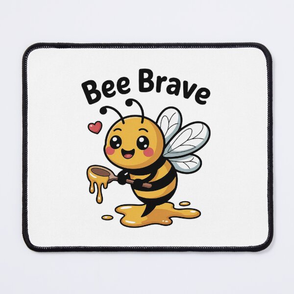Item preview, Bee Brave Cute Bee Cartoon – Inspirational Courage Quote Sticker Gift designed and sold by Cool-cat-art.