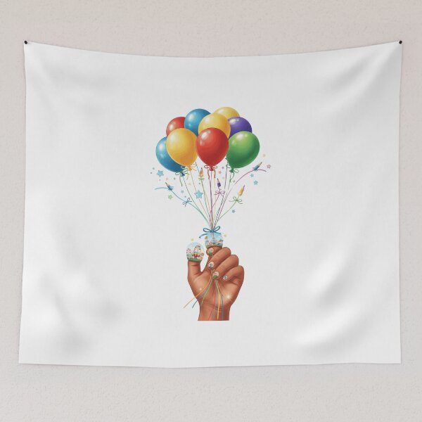 Item preview, Hand Holding Colorful Balloons Art designed and sold by AbanoubStore.