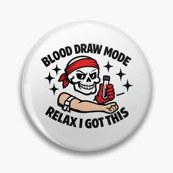 Item preview, Funny Skull Phlebotomist Blood Draw Mode Relax I Medical Tech Humor Design for Phlebotomy Week Gift designed and sold by ClinicalHubs.