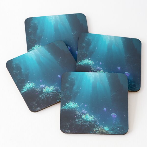 Item preview, Glowing Alien Ocean Reef with Bioluminescent Creatures Cinematic Depth designed and sold by Luminous Wilds.