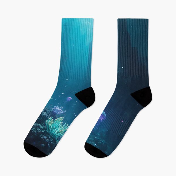 Item preview, Glowing Alien Ocean Reef with Bioluminescent Creatures Cinematic Depth designed and sold by Luminous Wilds.