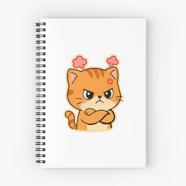 Item preview, Cute Angry Orange Cat Sticker Kawaii Grumpy Cat Design designed and sold by Olivra.