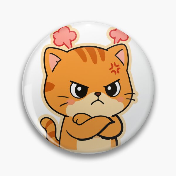 Item preview, Cute Angry Orange Cat Sticker Kawaii Grumpy Cat Design designed and sold by Olivra.
