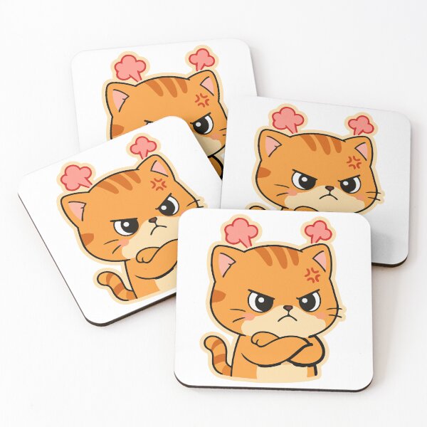 Item preview, Cute Angry Orange Cat Sticker Kawaii Grumpy Cat Design designed and sold by Olivra.