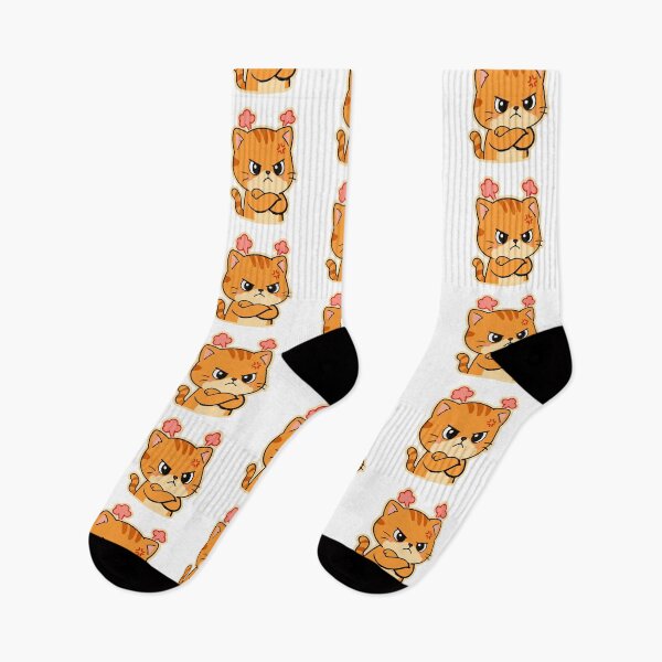 Item preview, Cute Angry Orange Cat Sticker Kawaii Grumpy Cat Design designed and sold by Olivra.