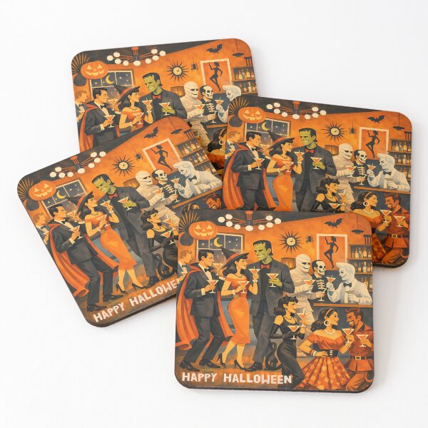 Item preview, Mid Century Modern Bright Halloween Costume Martini Party designed and sold by Lee Hiller Designs.