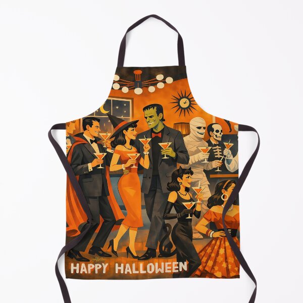 Item preview, Mid Century Modern Bright Halloween Costume Martini Party designed and sold by Lee Hiller Designs.