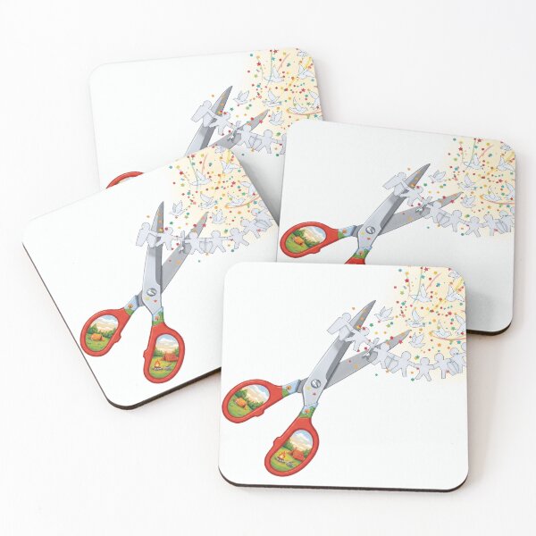 Item preview, Red Scissors Paper Dolls Doves designed and sold by AbanoubStore.