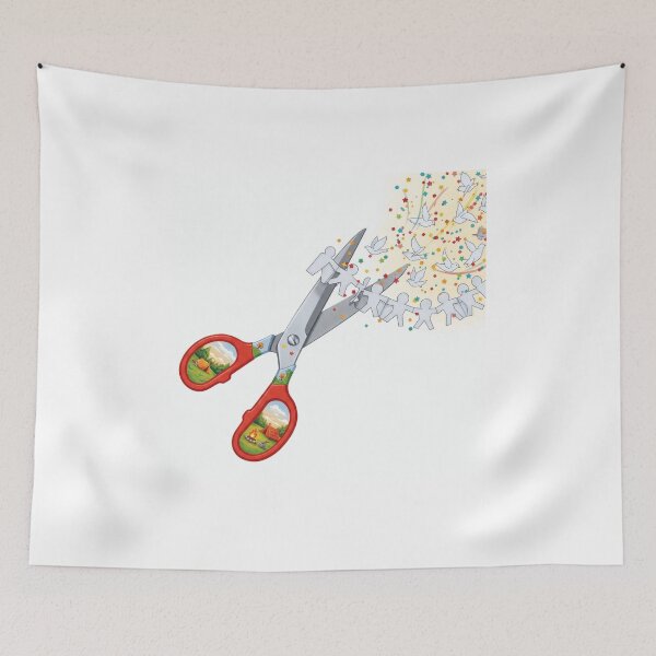 Item preview, Red Scissors Paper Dolls Doves designed and sold by AbanoubStore.