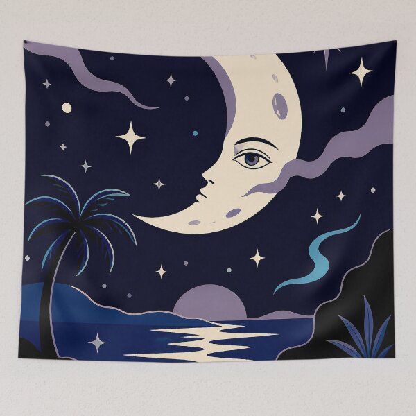 Item preview, Dreamy Crescent Moon Nightscape designed and sold by ZetaDream.
