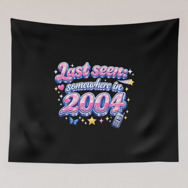 Item preview, Last Seen Somewhere in 2004 – Y2K Nostalgia Aesthetic Bubble Typography Retro Internet Vibes T-Shirt designed and sold by XxZainStylexX.