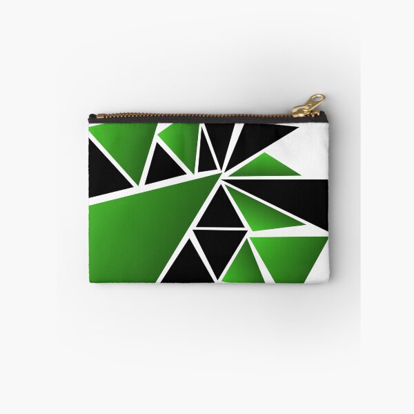 Item preview, Emerald Green and Black Shattered Geometric Triangles designed and sold by Typomuse-studio.