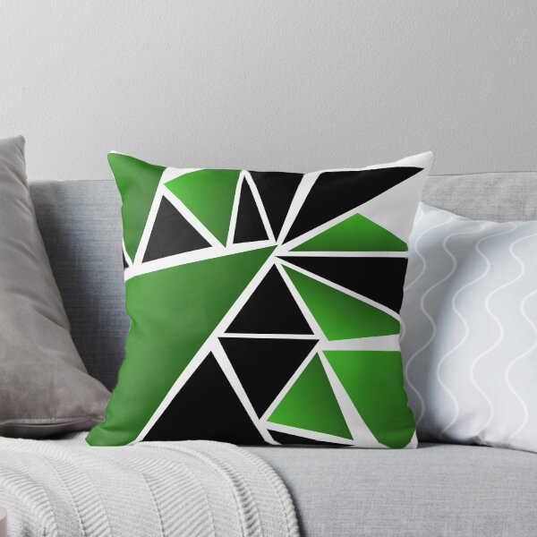 Item preview, Emerald Green and Black Shattered Geometric Triangles designed and sold by Typomuse-studio.