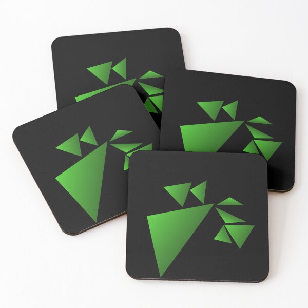Item preview, Emerald Green and Black Shattered Geometric Triangles designed and sold by Typomuse-studio.