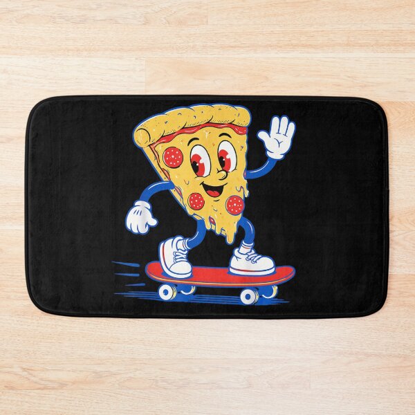 Item preview, Vintage Rubber Hose Cartoon Pizza Slice Riding Skateboard Fun Food Art designed and sold by EricCotanori.