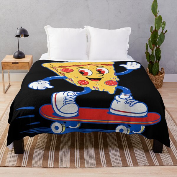 Item preview, Vintage Rubber Hose Cartoon Pizza Slice Riding Skateboard Fun Food Art designed and sold by EricCotanori.