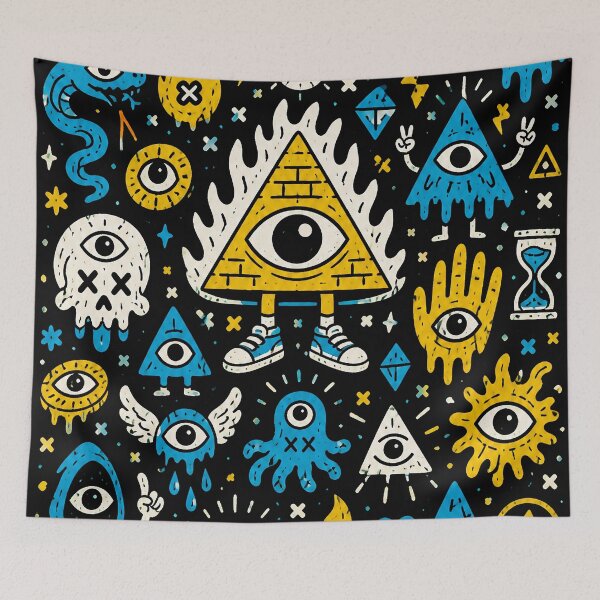 Item preview, Weird Mystic Eye Doodle Pattern designed and sold by ZetaDream.