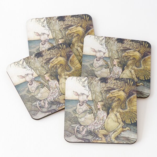 Item preview, The Gryphon and the Mock Turtle by Arthur Rackham | Alice in Wonderland Vintage Illustration Print designed and sold by Grand Illusions.