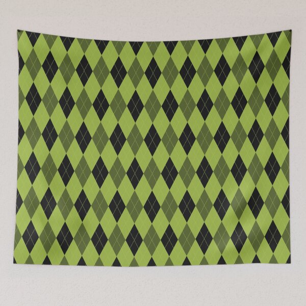 Item preview, Black And Lime Argyle Pattern designed and sold by pattern-archive.