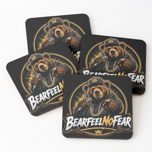 Item preview, Hip Hop Rapper Bear Mascot Urban Streetwear Bear Feel No Fear designed and sold by EricCotanori.