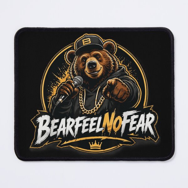 Item preview, Hip Hop Rapper Bear Mascot Urban Streetwear Bear Feel No Fear designed and sold by EricCotanori.