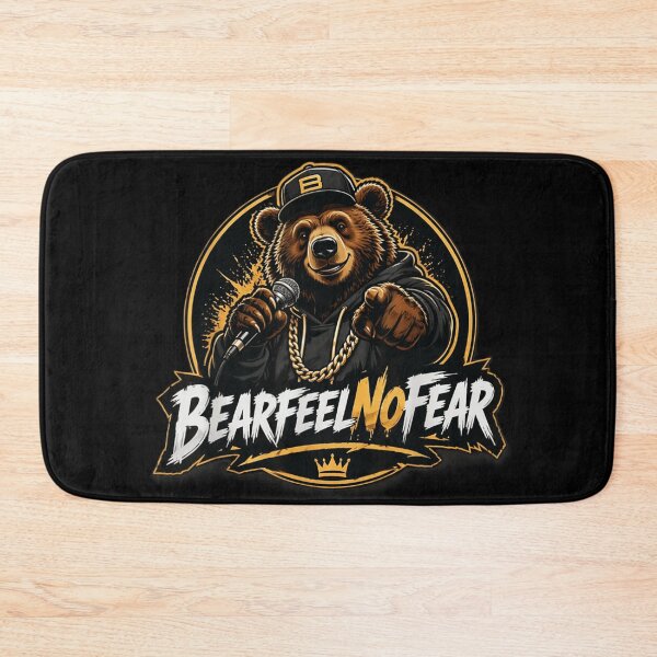 Item preview, Hip Hop Rapper Bear Mascot Urban Streetwear Bear Feel No Fear designed and sold by EricCotanori.