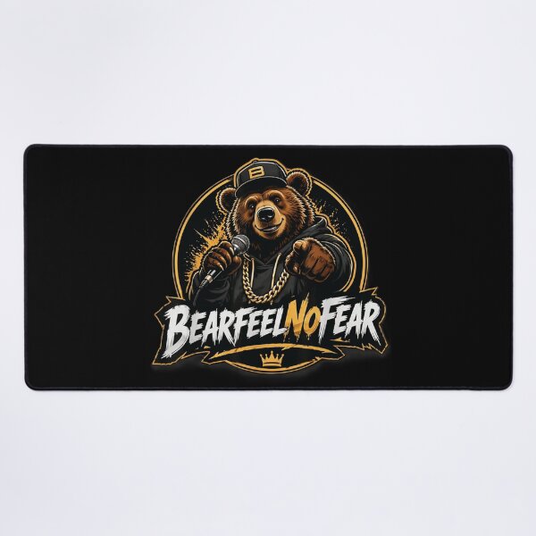 Item preview, Hip Hop Rapper Bear Mascot Urban Streetwear Bear Feel No Fear designed and sold by EricCotanori.