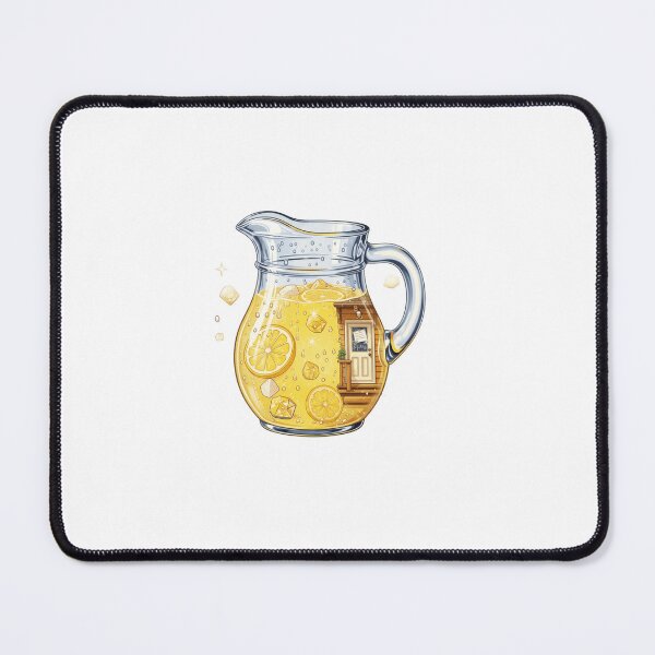 Item preview, Glass Lemon Pitcher Cottage Scene designed and sold by AbanoubStore.