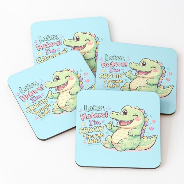 Item preview, Pastel Cute Crocodile Funny Quote Kawaii Cartoon Icon designed and sold by Nusha Creations.