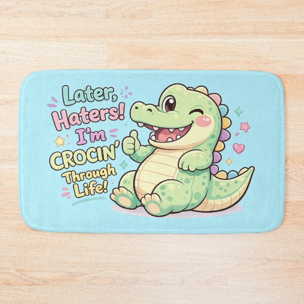 Item preview, Pastel Cute Crocodile Funny Quote Kawaii Cartoon Icon designed and sold by Nusha Creations.