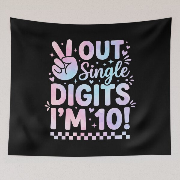 Item preview, Peace-Out-Single-Digits-I'm-10!-Tenth-Birthday-Double-Digits-Celebration designed and sold by SofenArt.